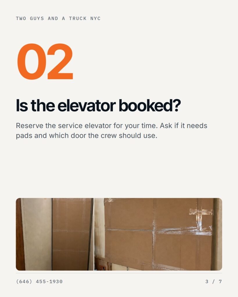 Is the service elevator booked?