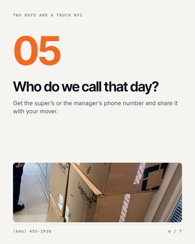 Who do we call on moving day?